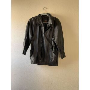 Vintage 80s‎ balloon sleeve leather jacket size small